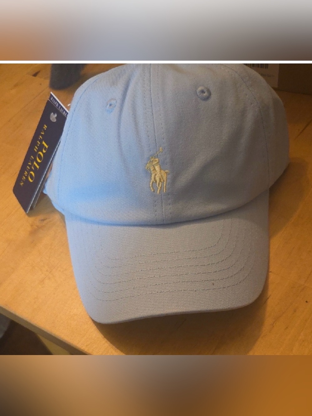 Polo by Ralph Lauren Pale Blue Baseball Cap with Cream Pony